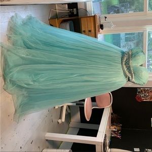 Large light blue Dancing Queen ball gown